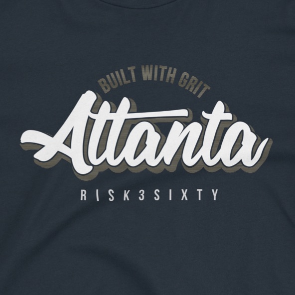 A close up of the Atlanta shirt print