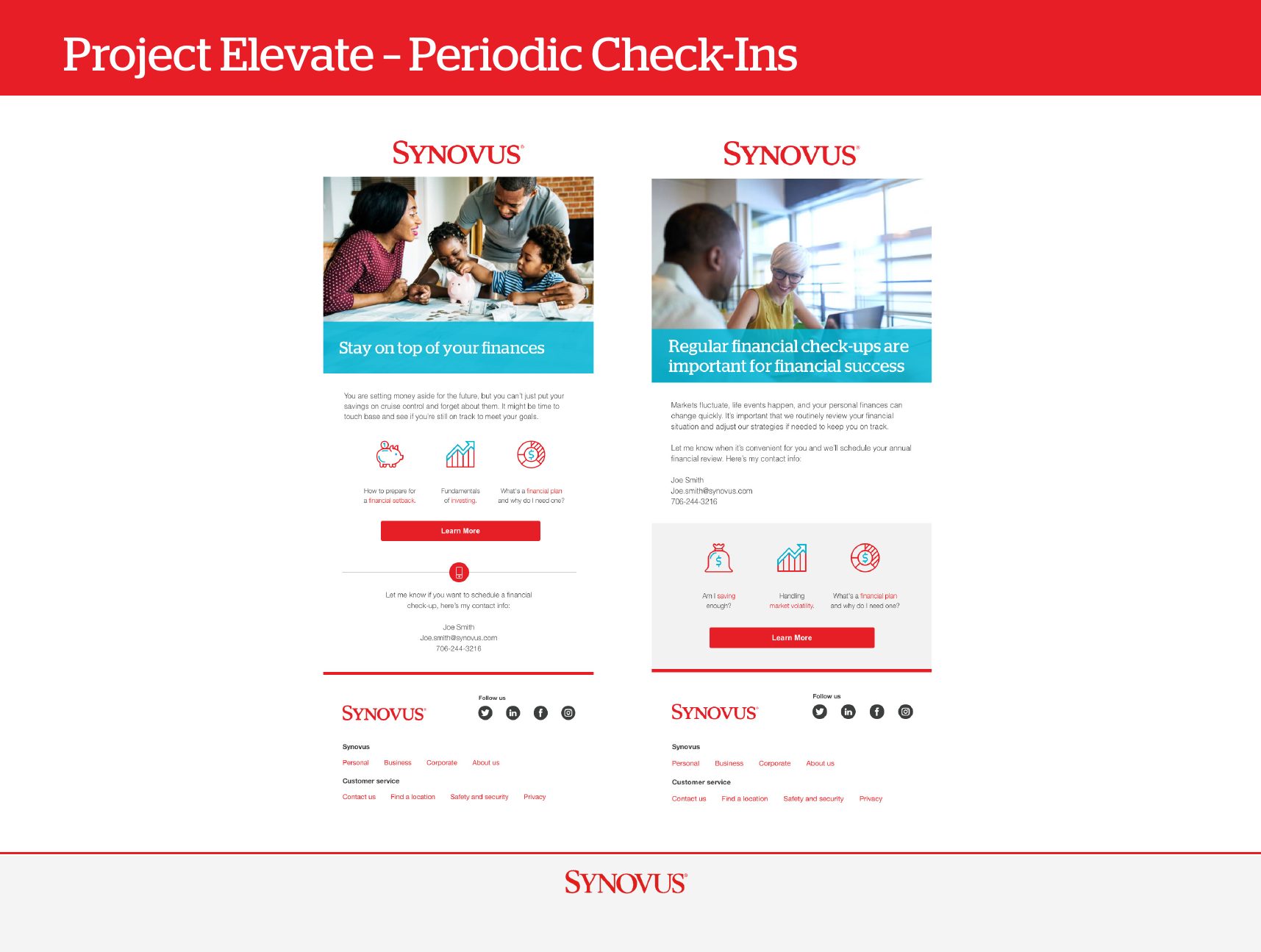 Project Elevate check-in emails